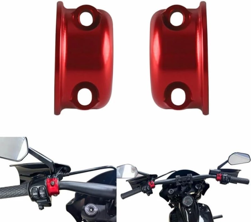 FVMOTO CNC Brake Clutch Perch Clamps Half Clamp Compatible with Harley Sportster, Softail, Dyna, Touring, Road Glide, Street Glide (Red), LHSCJQ000 - Image 1